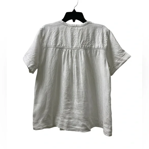 Faherty White Gemina Pintuck Linen Top - Picture 7 of 7